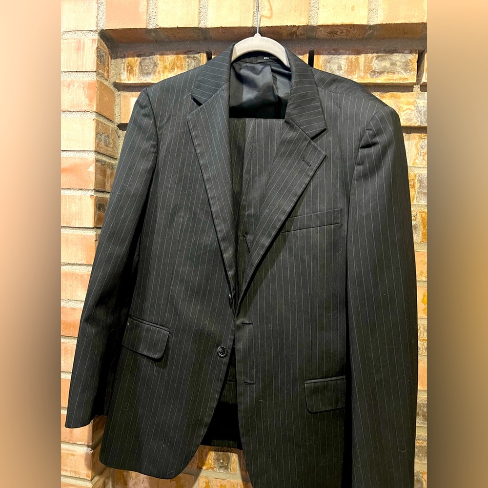 Van Heusen pinstripe black suit